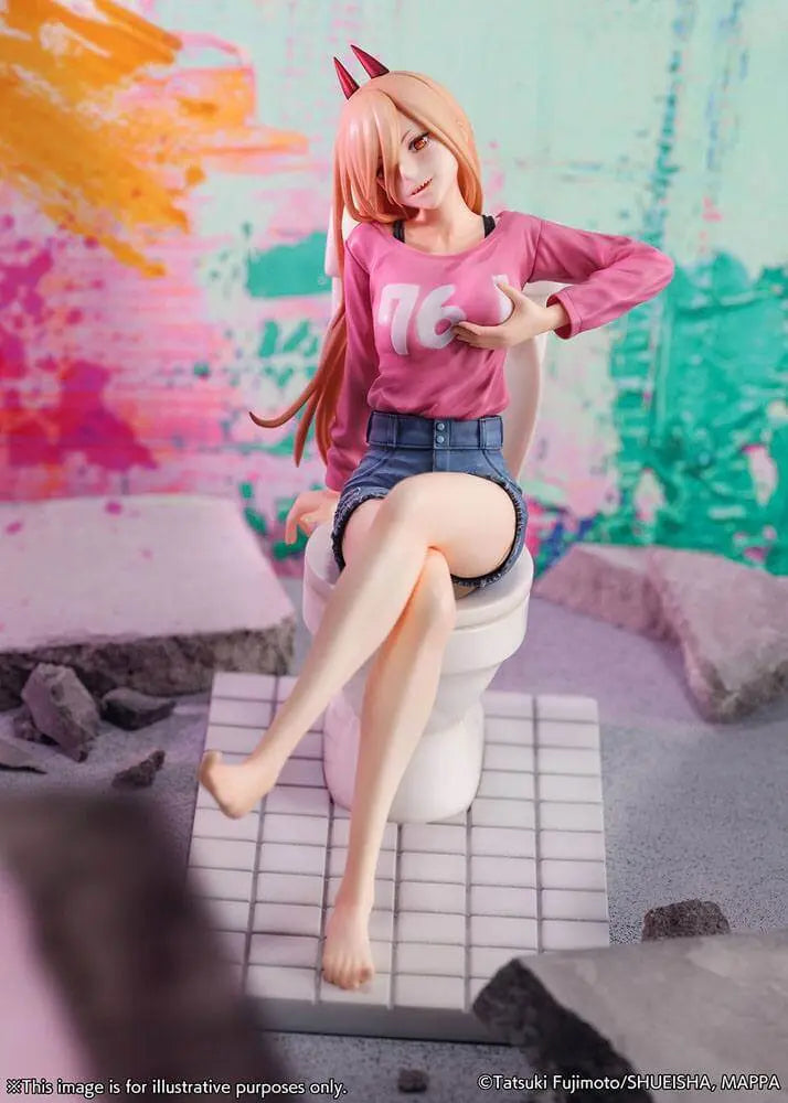 Power-Figur aus Chainsaw Man, 1/7 Scale PVC-Statue, 18 cm hoch, zeigt eine dynamische Pose und ein detailliertes Design.